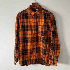 H&M Men’s Orange and Black Plaid Shirt